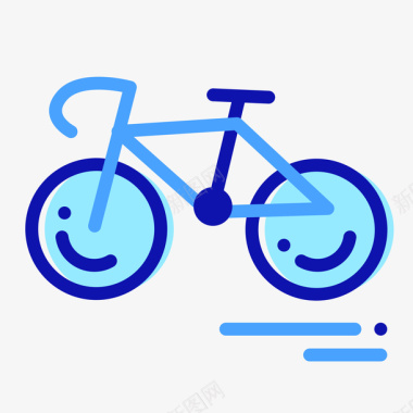 蓝色扁平化共享单车元素矢量图图标图标