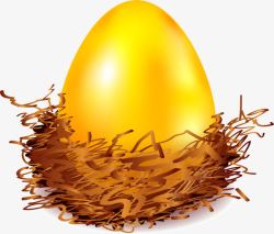 发光金蛋鸟巢里的金蛋高清图片
