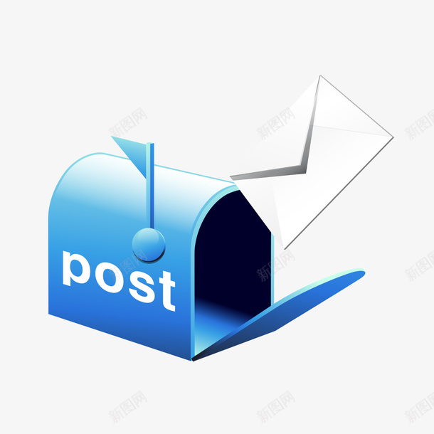 蓝色邮箱模型png免抠素材_新图网 https://ixintu.com 蓝色 蓝色邮箱 邮箱 邮箱模型