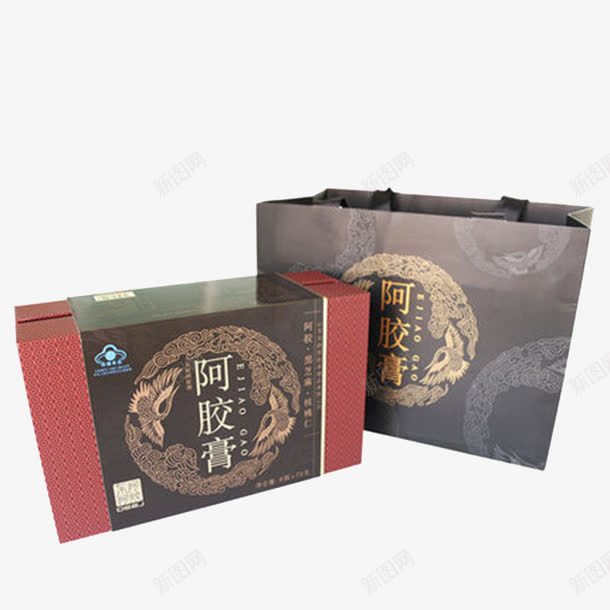 山东阿胶阿胶膏png免抠素材_新图网 https://ixintu.com 8瓶装 产品实物 保健品 礼盒装