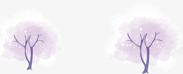 紫色树木冬日png免抠素材_新图网 https://ixintu.com 冬日 树木 素材 紫色