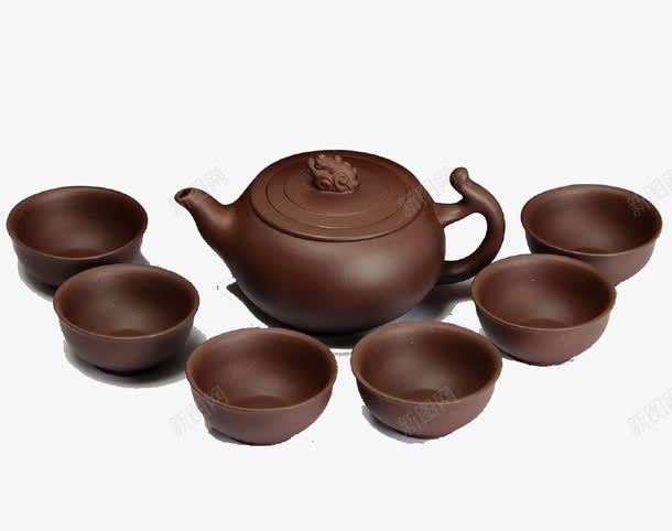 紫砂茶具新款六人使用png免抠素材_新图网 https://ixintu.com 产品实物 茶具