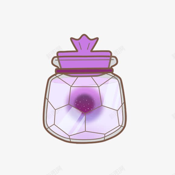 紫色小瓶子手绘风格png免抠素材_新图网 https://ixintu.com 瓶子 紫色 风格