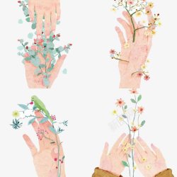 拿花的手抽象手的图案高清图片