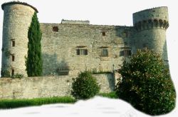 欧式城堡和绿树素材