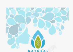 自然水标集抽象装饰集自然水矢量图高清图片