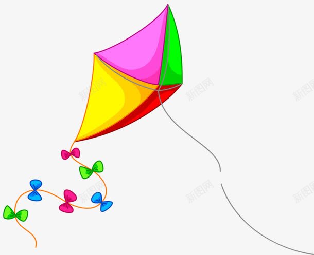 手绘风筝png免抠素材_新图网 https://ixintu.com 五颜六色 卡通 手绘 风筝