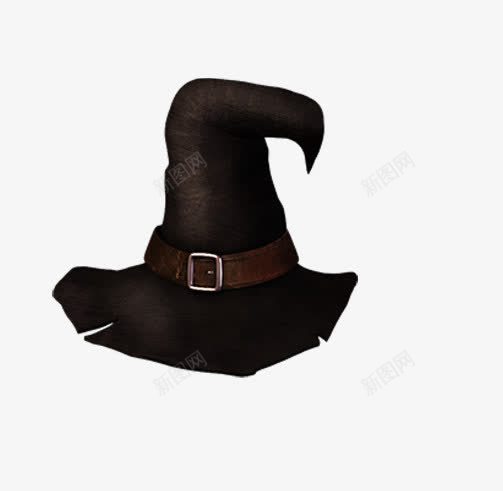 黑色帽子png免抠素材_新图网 https://ixintu.com 万圣节 妖婆帽子 搞怪 黑色帽子