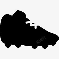 黑鞋橄榄球运动鞋侧面图标高清图片