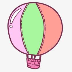 粉色卡通热气球装饰图案素材