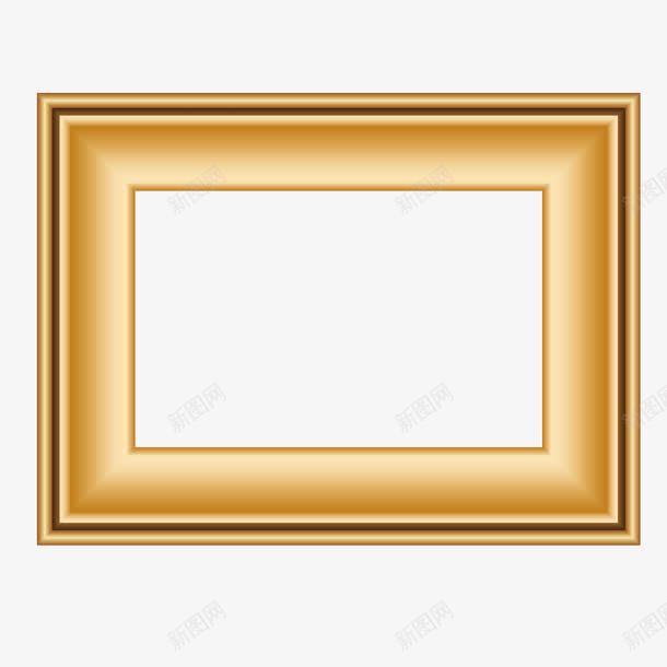 金色质感木质放大框相框png免抠素材_新图网 https://ixintu.com 放大框 木质 相框 质感 金色