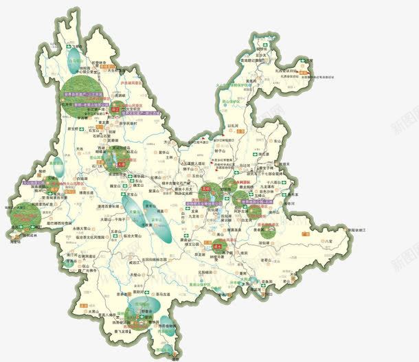 云南省地图png免抠素材_新图网 https://ixintu.com 云南地图 云南省 云南省地图 地图