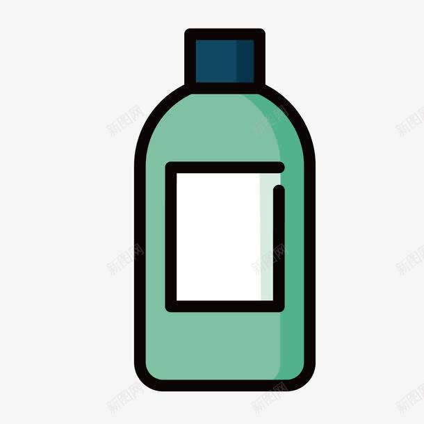 绿色水瓶png免抠素材_新图网 https://ixintu.com 商务 圆弧 柱形 标签 水瓶 瓶盖 绿色