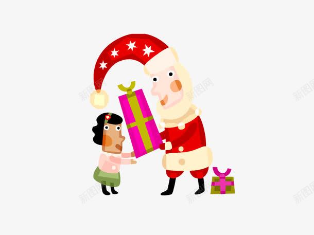 圣诞节送礼物卡通png免抠素材_新图网 https://ixintu.com 卡通矢量 圣诞节矢量 圣诞节素材 礼物