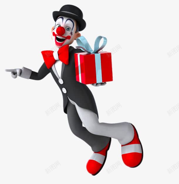 送礼物的小丑png免抠素材_新图网 https://ixintu.com png图片素材 免费png元素 创意 卡通人物 小丑 装饰素材 高清免费png素材