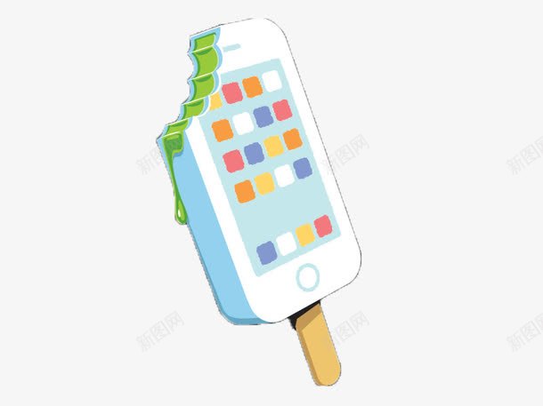 手绘冰淇淋png免抠素材_新图网 https://ixintu.com 创意 手机 趣味