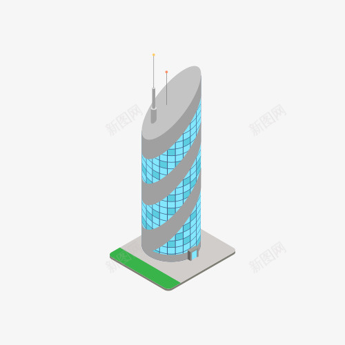 圆柱形建筑物png免抠素材_新图网 https://ixintu.com png图形 png装饰 圆柱 建筑物 蓝色 装饰