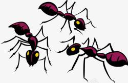 一群紫色的蚂蚁素材