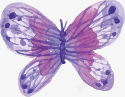 水彩紫色蝴蝶矢量图素材