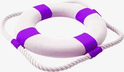 紫色清新游泳圈装饰图案素材