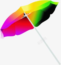 倾斜的彩色遮阳伞素材