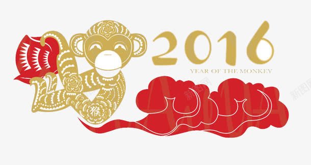 猴年喜庆元素图标png_新图网 https://ixintu.com 2016 喜庆 新年 春节 猴年 迎春