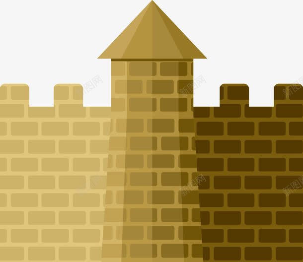 城墙png免抠素材_新图网 https://ixintu.com 免费矢量下载 城墙 建筑 黄色