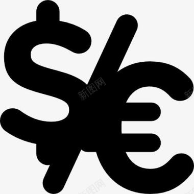 美元和欧元的货币图标图标