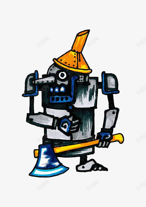 水彩机器人png免抠素材_新图网 https://ixintu.com 卡通 手绘 机器人 水彩