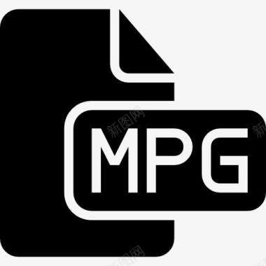 MPG文件黑色固体界面符号图标图标