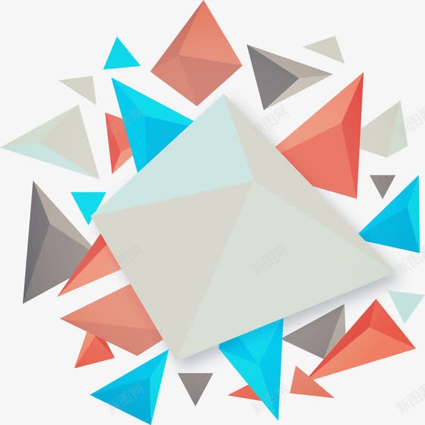 彩色立体几何多边形png免抠素材_新图网 https://ixintu.com 几何多边形 炫彩多边形 立体多边形