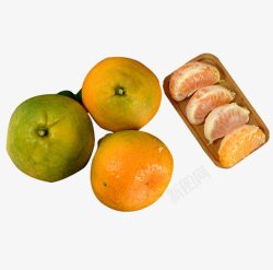 柑橘叶新鲜水果橘子高清图片