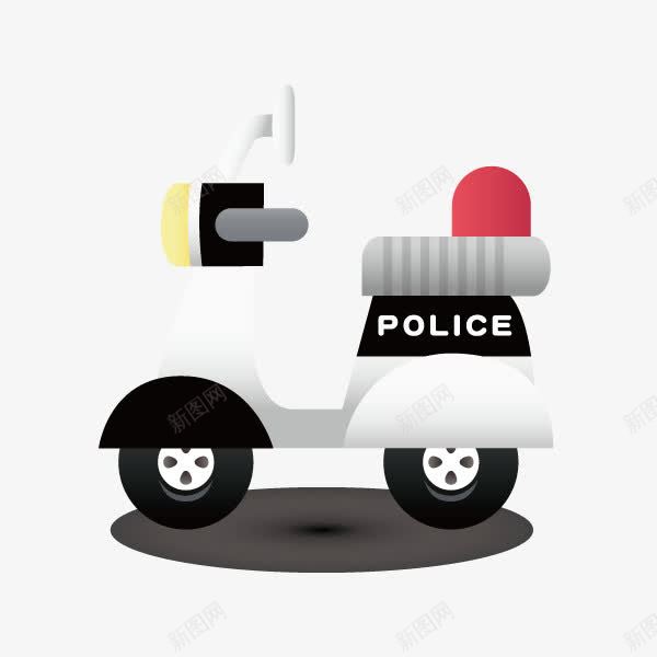 警察摩托车矢量图ai免抠素材_新图网 https://ixintu.com 卡通 摩托车 电动车 白色 矢量图