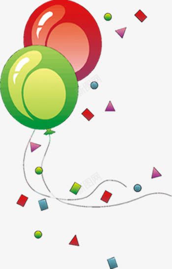 彩色手绘可爱气球几何图形png免抠素材_新图网 https://ixintu.com 几何图形 可爱 彩色 气球