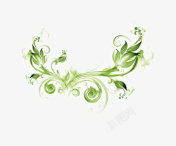 绿色花纹装饰图案素材