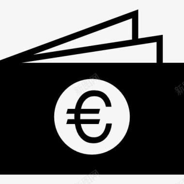 欧元的钱标图标图标