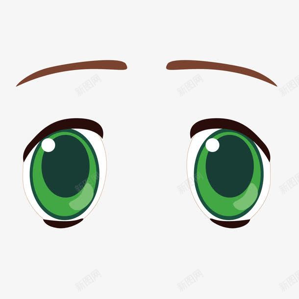 卡通绿色眼睛祈求眼光png免抠素材_新图网 https://ixintu.com 卡通 眼光 眼睛 祈求 绿色