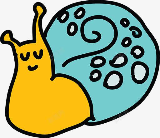 卡通蜗牛png免抠素材_新图网 https://ixintu.com 动物 手绘蜗牛 简笔画 黄色蜗牛