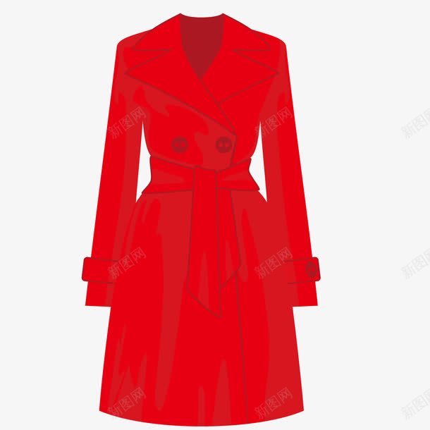 女士红色风衣png免抠素材_新图网 https://ixintu.com 女士 红色 衣服 风衣