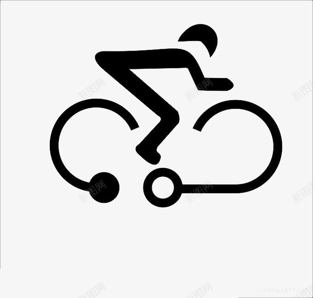 骑自行车简笔画图标png_新图网 https://ixintu.com 便捷 卡通 快速 手绘 方便 自行车 自行车简笔画 黑色