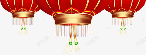 大红灯笼高高挂png免抠素材_新图网 https://ixintu.com 喜庆 大灯笼 新年 红色 节日素材