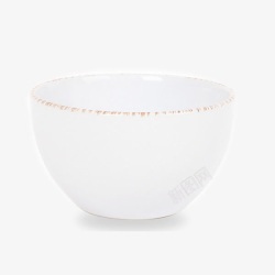 白色带金边陶瓷碗素材
