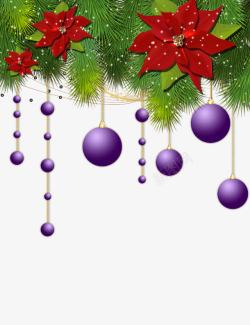 紫色的圣诞球素材