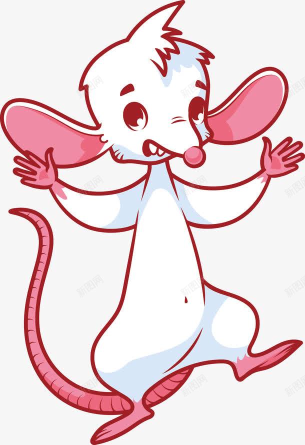 创意小白鼠png免抠素材_新图网 https://ixintu.com 卡通动物 坐着抬起一只爪子的 白色 老鼠 老鼠抬脚