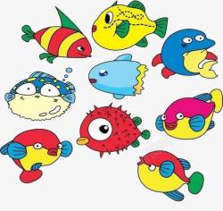 鱼水生物水族动物卡通素材