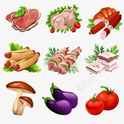 鐣栾鏉蔬菜肉类高清图片
