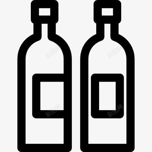 两瓶酒图标png_新图网 https://ixintu.com 瓶 酒 酒精 食品 饮料