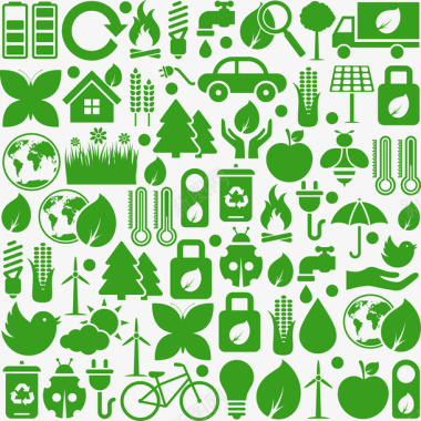 绿色环保标识矢量图图标图标