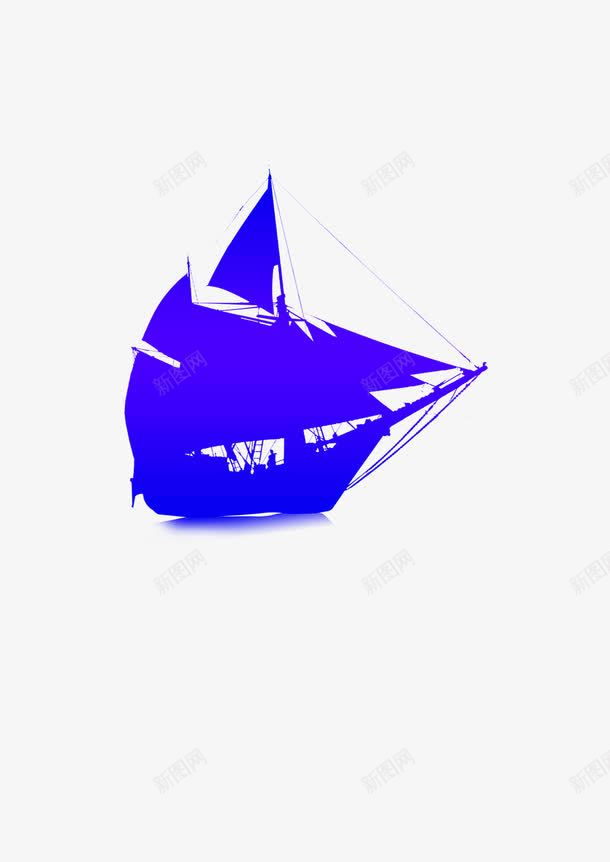 轮船剪影蓝色png免抠素材_新图网 https://ixintu.com 剪影 海 深蓝色 轮船