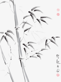 水墨竹报平安竹报平安高清图片